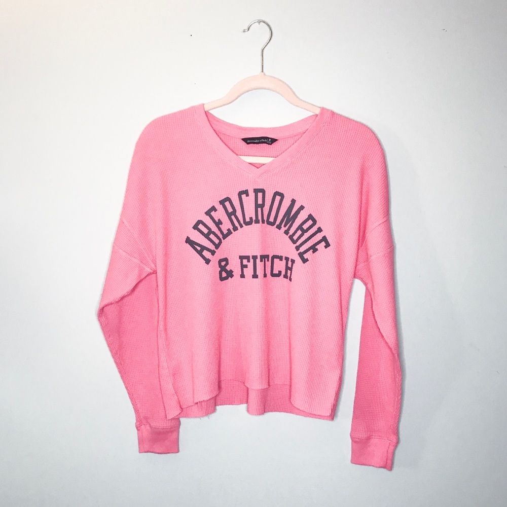 Abercrombie Waffle Knit Cropped Long Sleeve